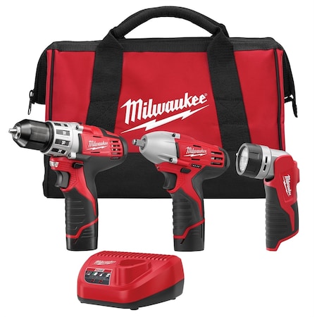 Milwaukee Tool M12 3-Pc 3/8 Drive Combo Kit 2493-23